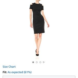 Black Calvin Klein Round Neck Cold shoulder dress